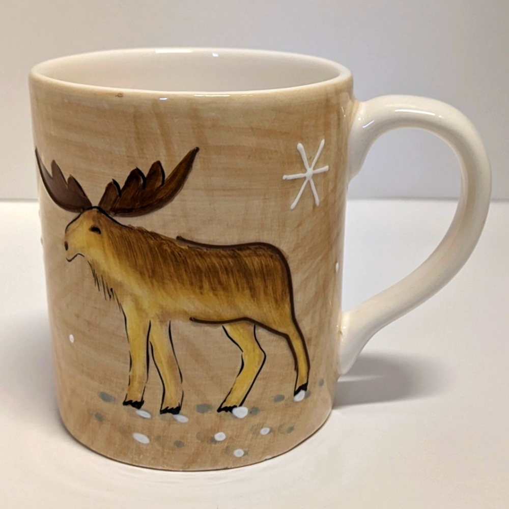 Rare HOME Moose & Snowflake 10oz Ceramic Mug